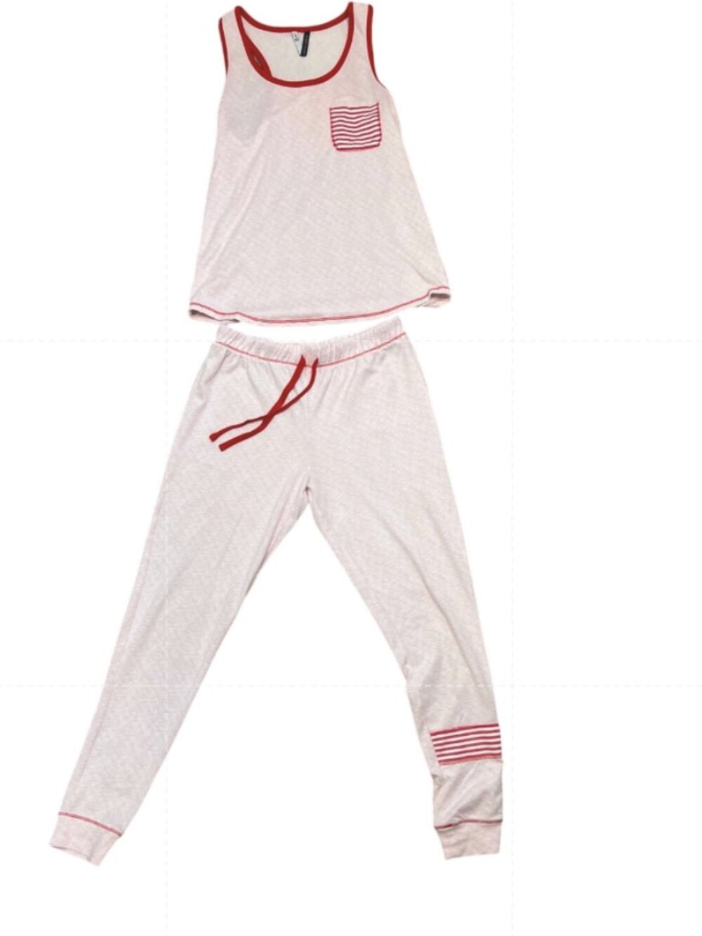 Girls Pink Stripe-Trim Pajama Tank & Jogger Set